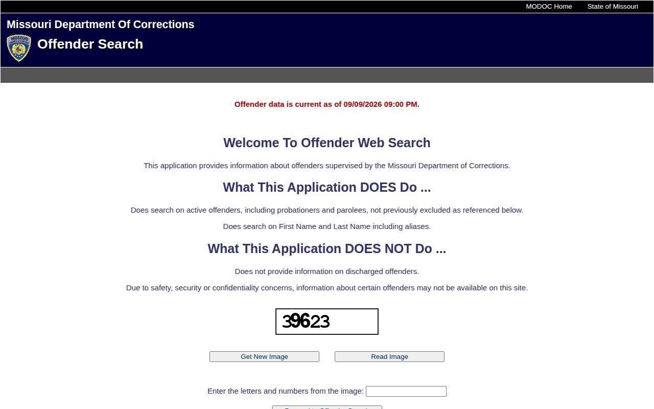 Missouri Department of Corrections offender search